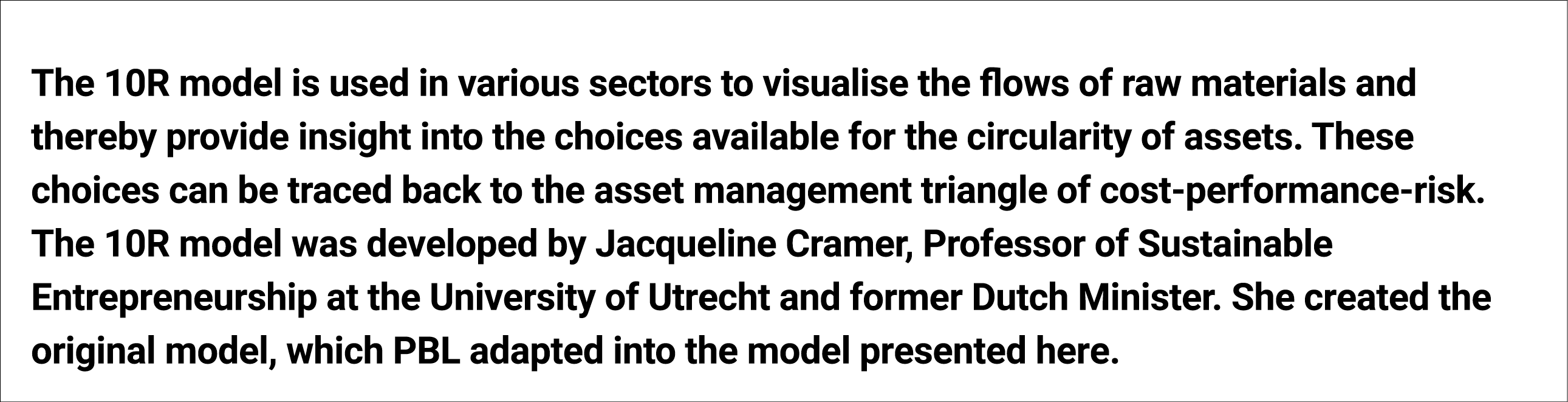 The 10R model is ﻿used in various sectors to visualise the flows of raw materials and th﻿ereby provide insight into t...