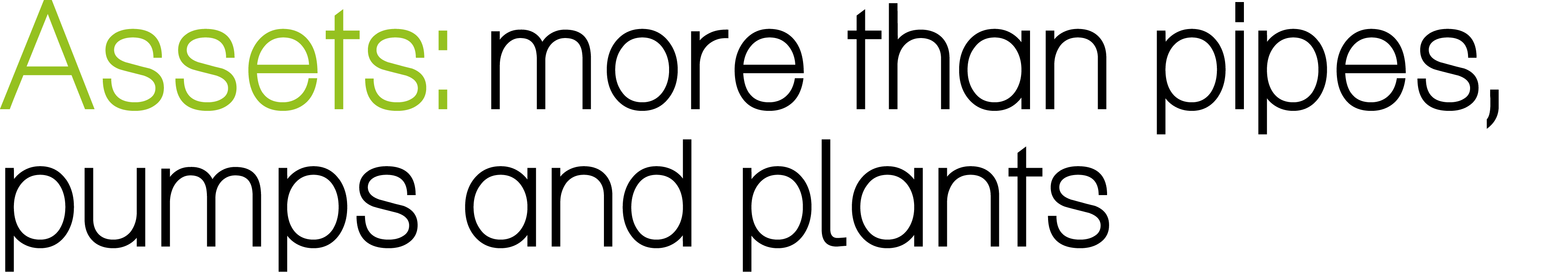 Assets: more than pipes, pumps﻿ and plants