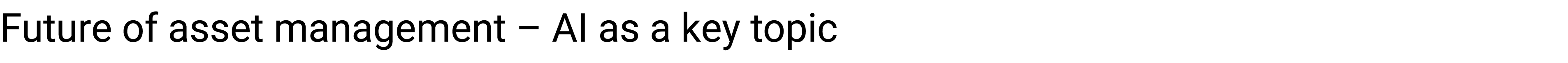 Future of asset management – AI as a key topic