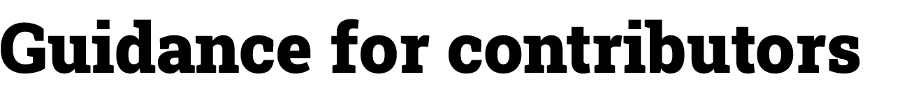Guidance for contributors