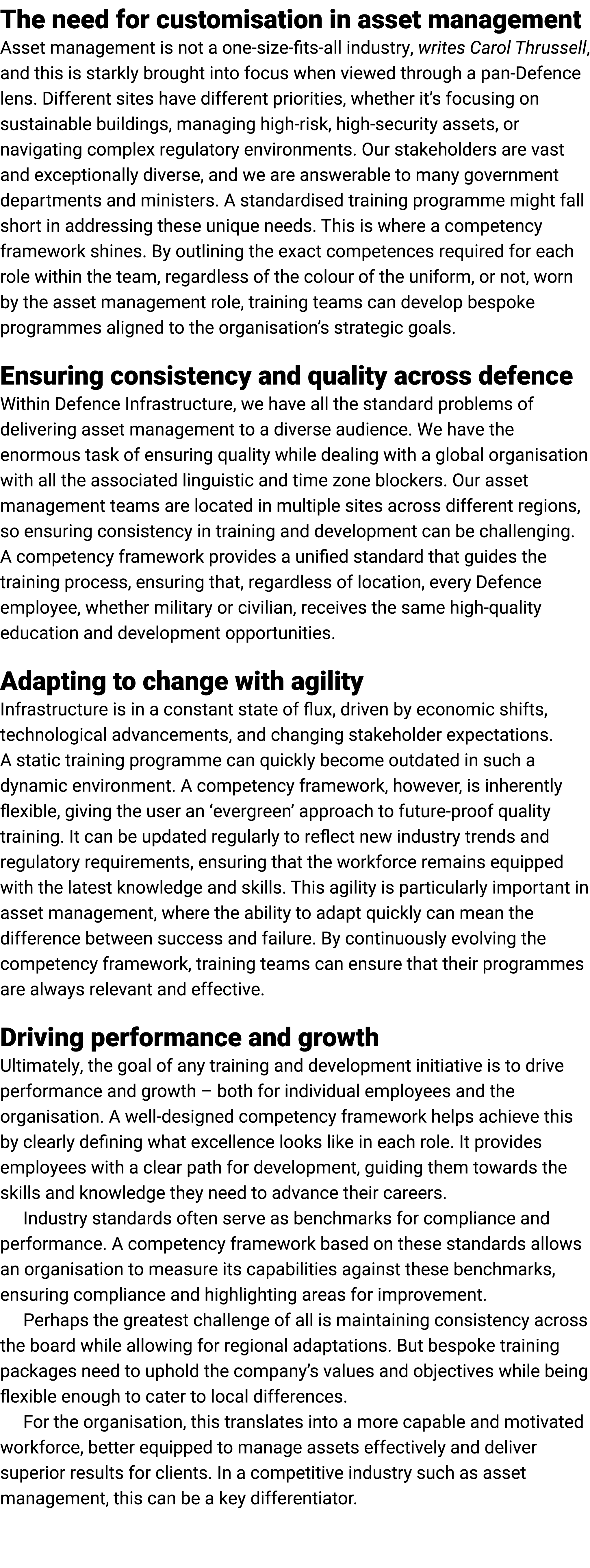 The need for customisation in asset management Asset management is not a one-size-fits-all industry, writes Carol Thr...