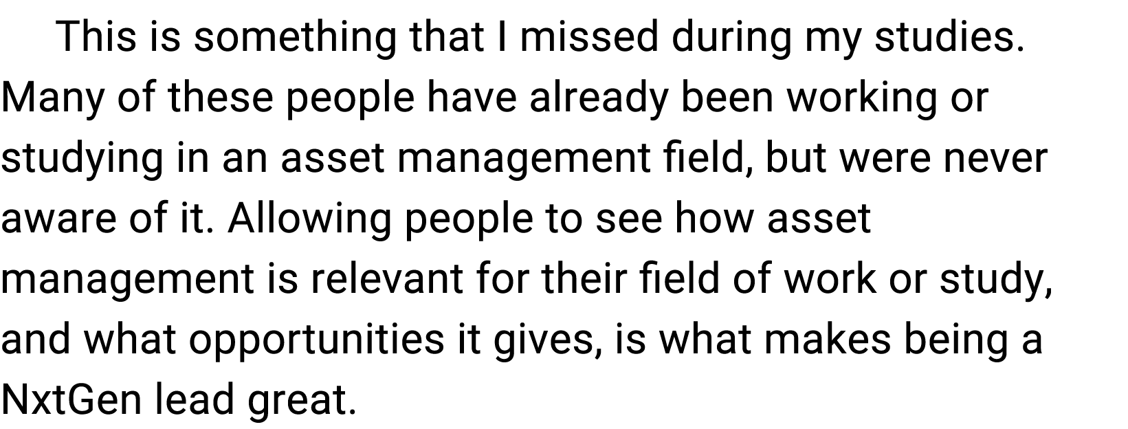 This is something that I ﻿missed during my studies. Many of these people have ﻿already been working or studying in an...