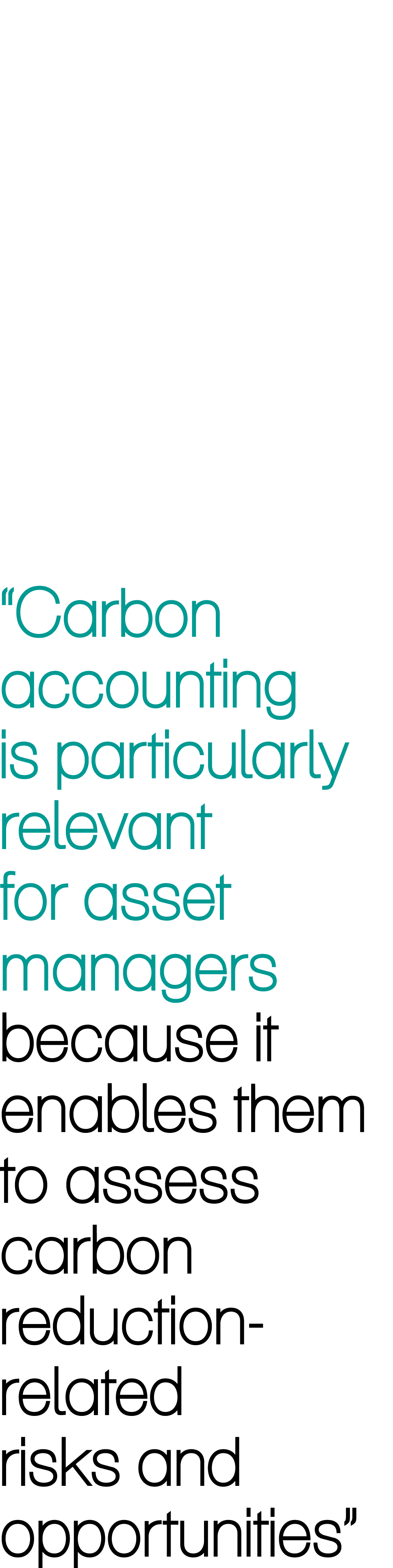 “Carbon accounting is particularly relevant for asset managers because it enables them to assess carbon reduction rel...