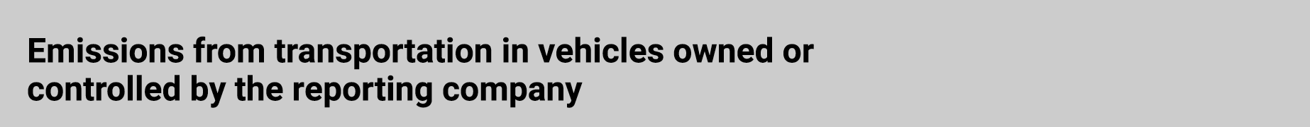 Emissions from transportation in vehicles owned or controlled by the reporting company