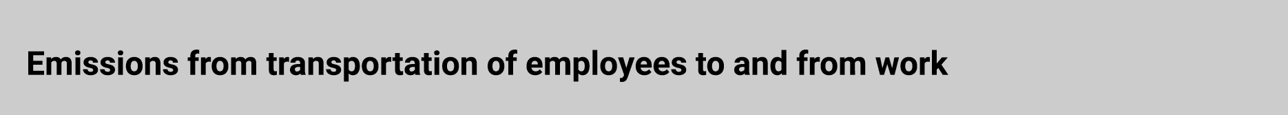 Emissions from transportation of employees to and from work