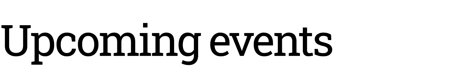 Upcoming events