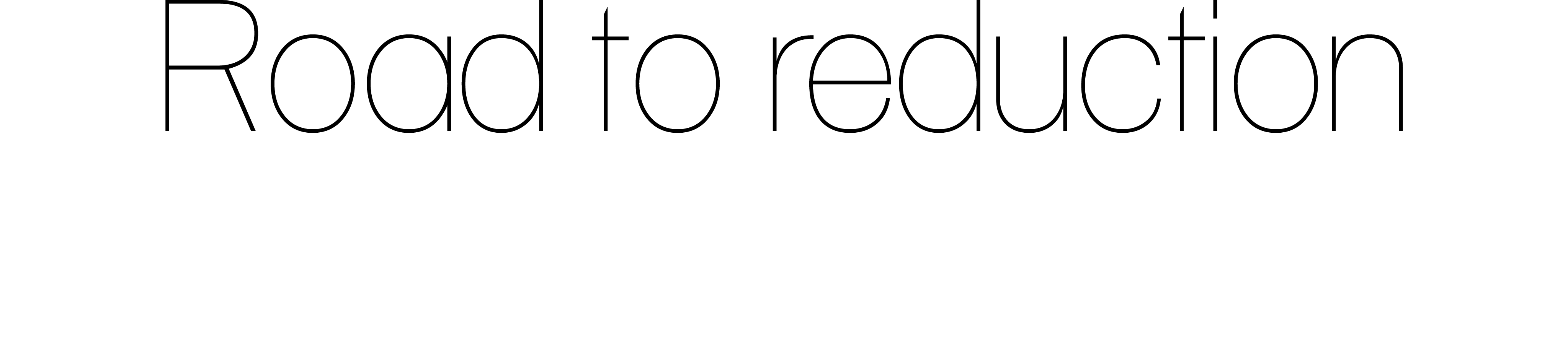 Road to reduction