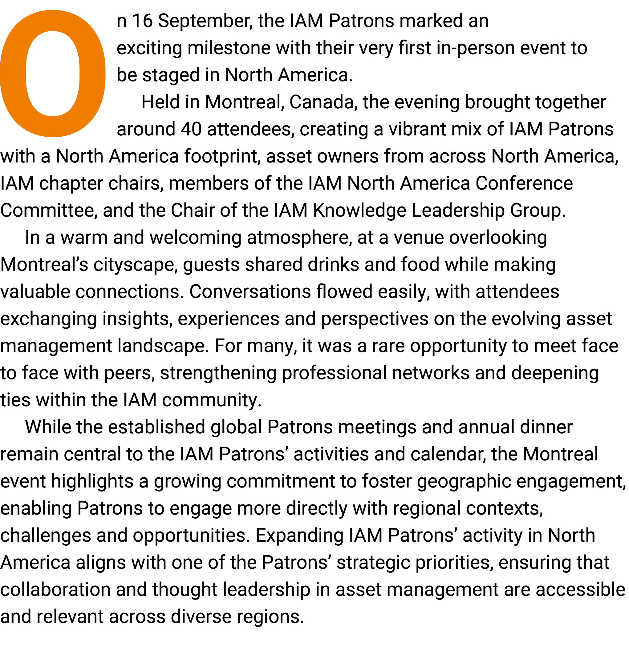 On 16 September, the IAM Patrons marked an exciting milestone with their very first in person event to be staged in N...