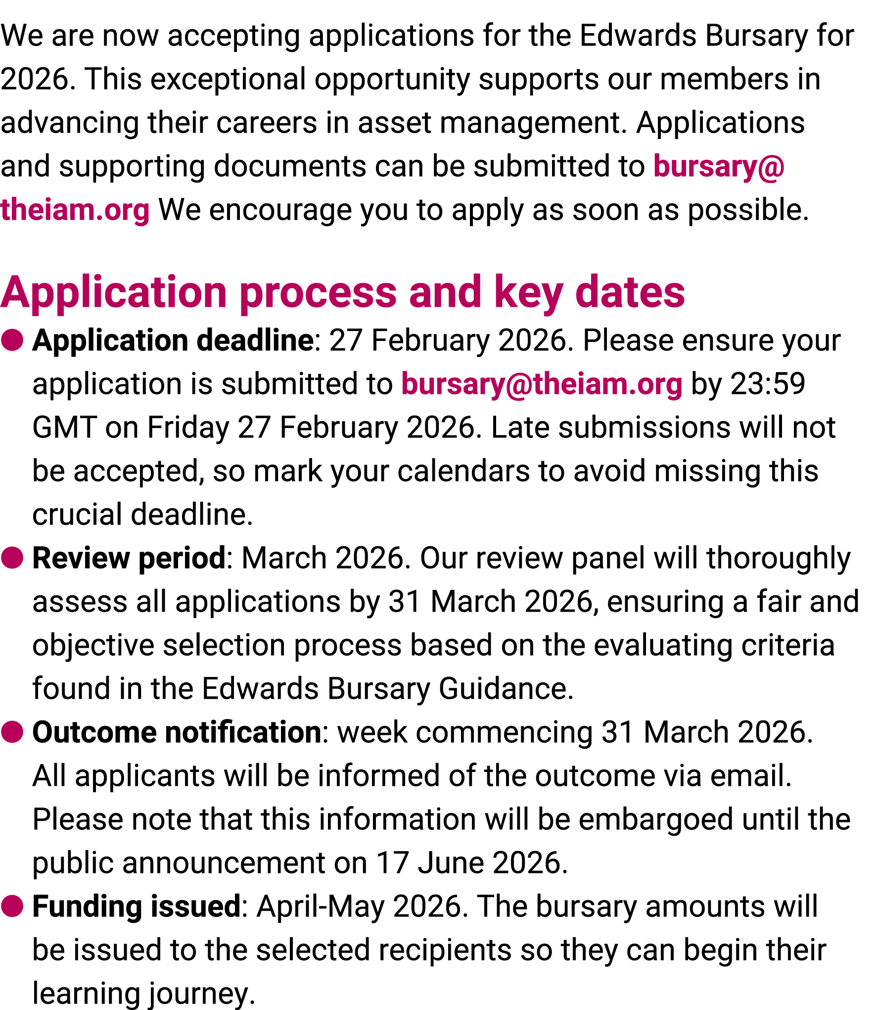 We are now accepting applications for the Edwards Bursary for 2026. This exceptional opportunity supports our members...