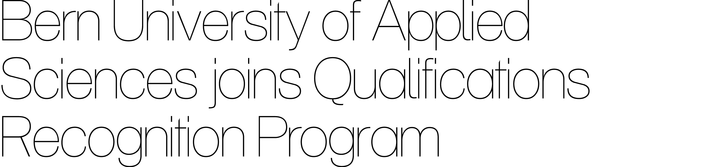 Bern University of Applied Sciences joins Qualifications Recognition Program 